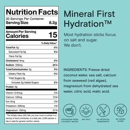 Mineral Hydration Packets – Electrolyte Powder Drink Mix with Calcium, Magnesium, Potassium – No Added Sugar, Natural Ingredients - Variety Pack (12 Packets)