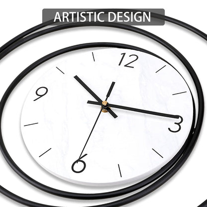 Dankeit Decorative Wall Clock,Silent Non-Ticking Quality Quartz Movement Battery Operated,Large Wall Clocks for Living Room Kitchen Home Bathroom Bedroom Wall Decor,16x16inch,White