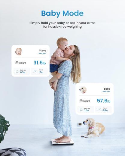 RENPHO Smart Scale for Body Weight, Tempered Glass Bathroom Digital Scale with BMI, Body Fat, Bluetooth Fitness Equipment Sync with Apps Accurate for Weight Loss, Home Use, 400 lbs – Elis 1