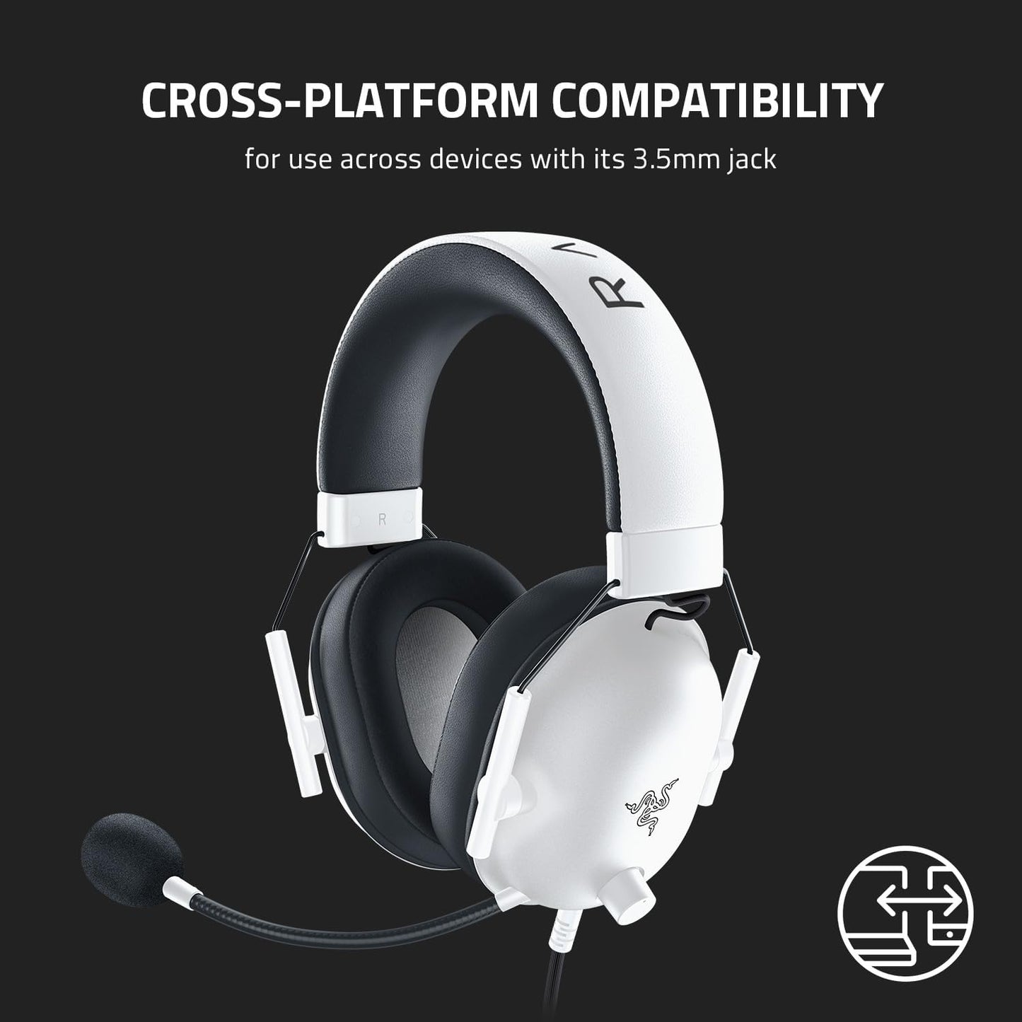 Razer BlackShark V2 X Gaming Headset: 7.1 Surround Sound - 50mm Drivers - Memory Foam Cushion - For PC, PS4, PS5, Switch - 3.5mm Audio Jack - Black