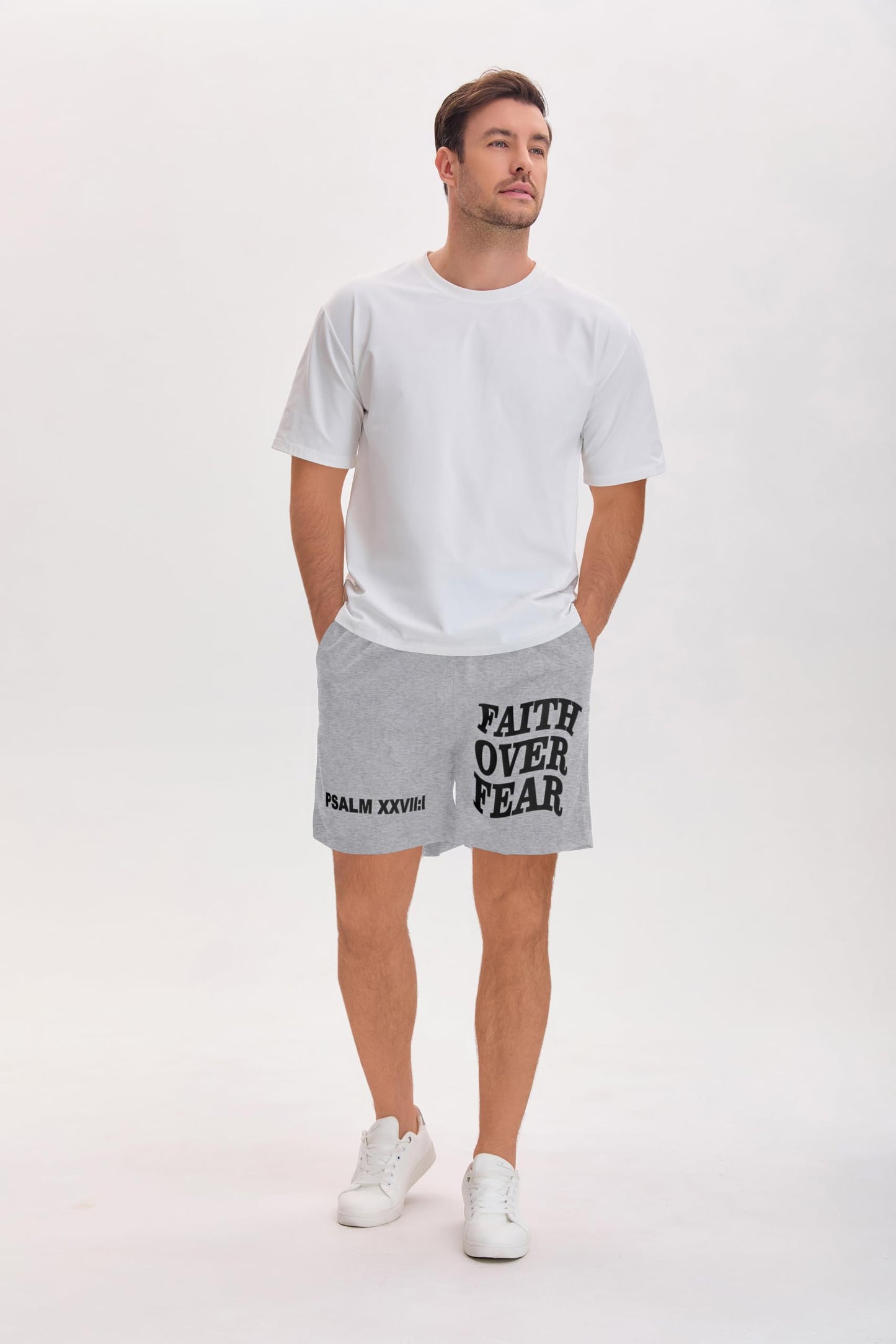 QJQ Men's Letter Graphic Drawstring Waist Shorts Summer Casual Workout Athletic Gym Track Shorts Streetwear