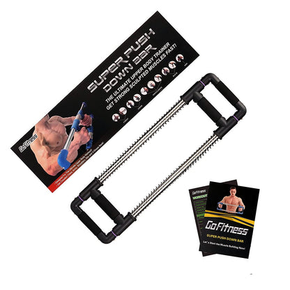 GoFitness Push Down Bar, Chest Exerciser at Home Workout Equipment | Upper Body Strength Trainer for Chest, Arm, Shoulder, Back and Abs, Home Fitness Equipment