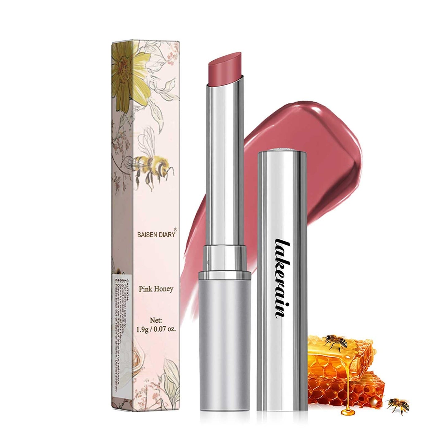 Honey Lipstick Tinted Lip Balm - Sheer Hydrating Lipstick for All Skin Tones - Moisturizing Lip Color, Nourishing Lip Balm with a Hint of Natural Black Cherry Tint