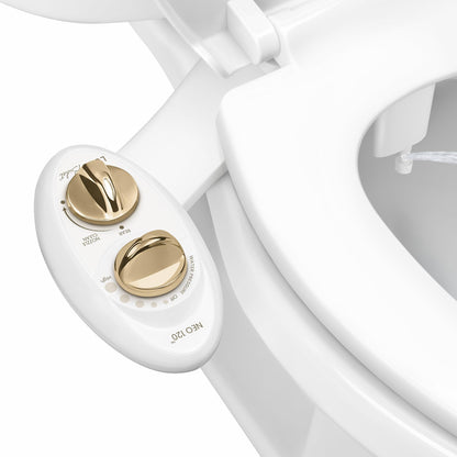 LUXE Bidet NEO 120 - Single Nozzle, Self-Cleaning, Non-Electric Bidet Attachment for Toilet Seat, Adjustable Water Pressure, Rear Wash (White)