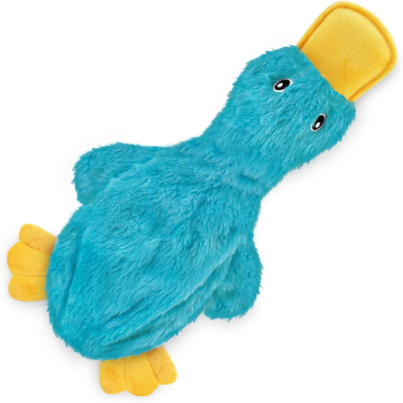 Best Pet Supplies Interactive Squeaky Dog Chew Toy, Ideal Dog Toys for Chewers, Small, Medium & Large Dogs, and Fetch Lovers - Crinkle Duck (Yellow), Large