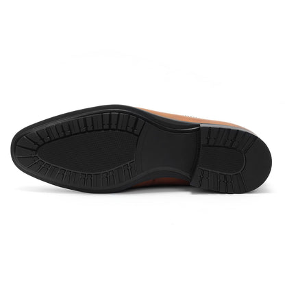 Men's Slip on Oxford Dress Shoes Classic Handmade Calfskin Manufacturing More Compact, Choose The Right Size to Modify The Foot Shape