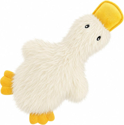 Best Pet Supplies Interactive Squeaky Dog Chew Toy, Ideal Dog Toys for Chewers, Small, Medium & Large Dogs, and Fetch Lovers - Crinkle Duck (Yellow), Large