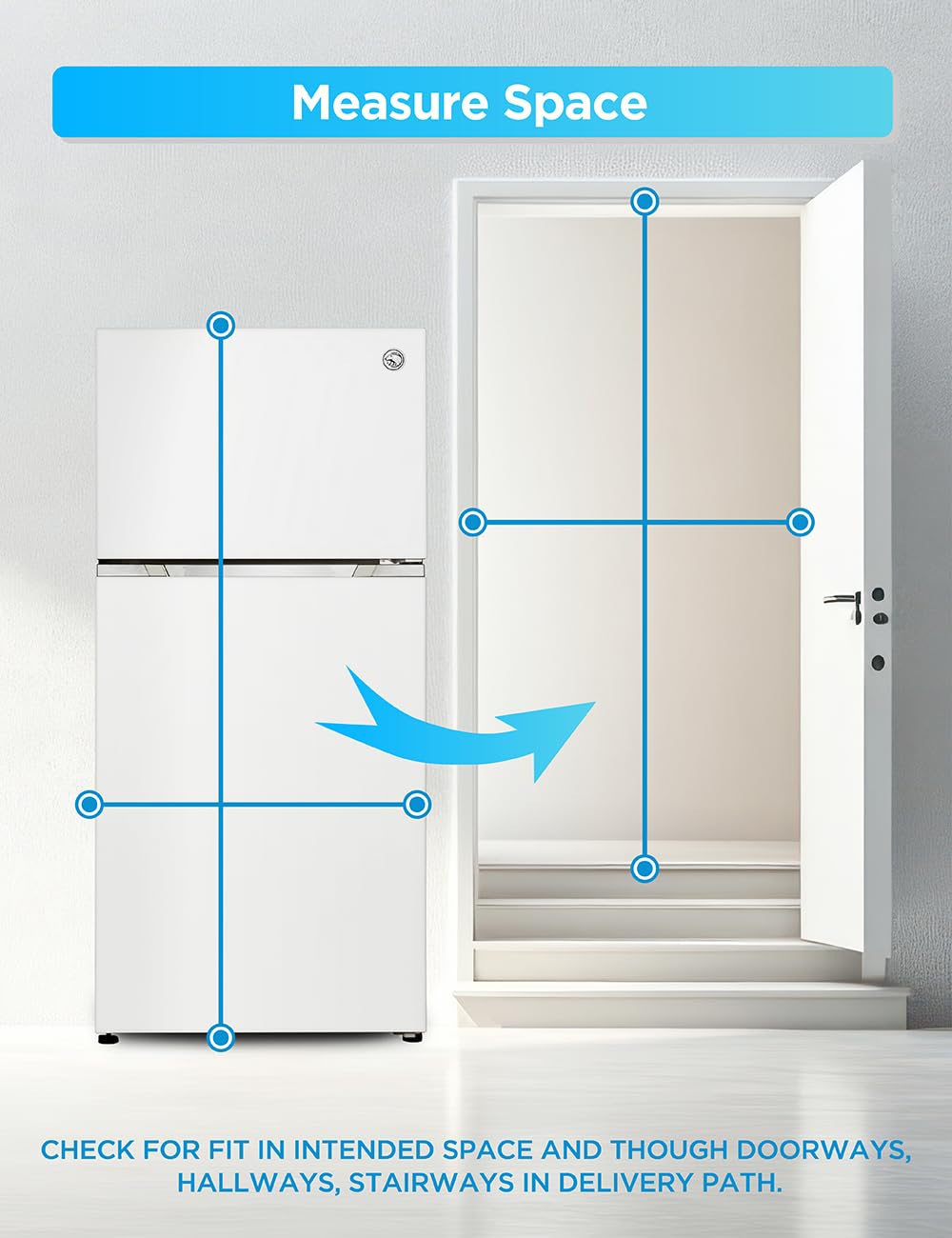 Commercial Cool 20 Cu. Ft. Top Mount Refrigerator with Freezer, 2-Door Refrigerator with Top Freezer and Adjustable Temperature Control, Ice Maker Ready, Energy Star Certified, Stainless Look
