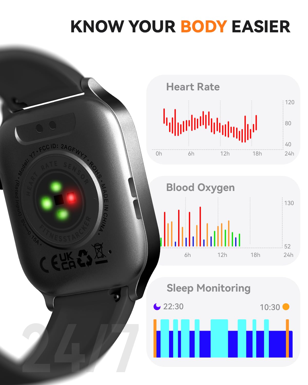 Smart Watches for Women Men, Fitness Tracker Watch with 110 Sports Modes, Step Counter/Sleep Monitor/Pedometer, IP68 Waterproof, Bluetooth Call & Music Control Smartwatch for iPhone/Android,Starlight