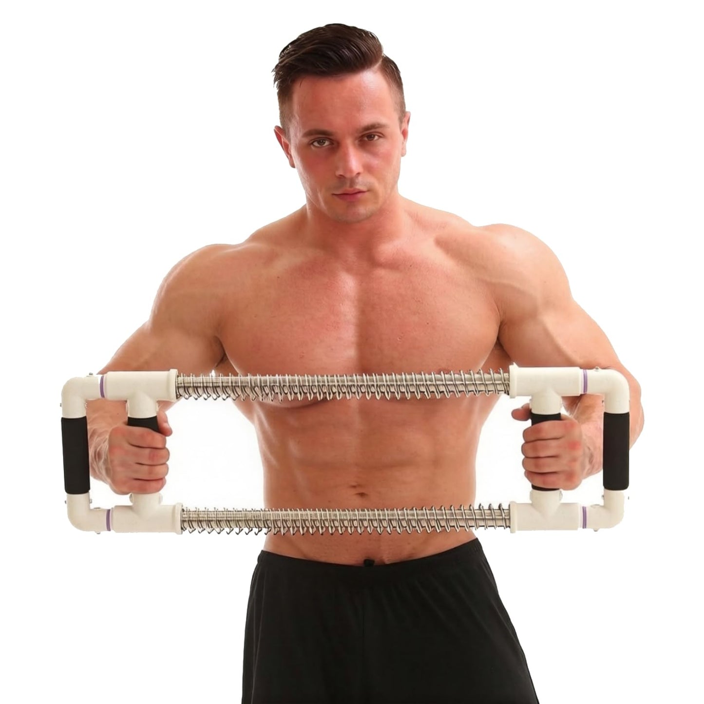 GoFitness Push Down Bar, Chest Exerciser at Home Workout Equipment | Upper Body Strength Trainer for Chest, Arm, Shoulder, Back and Abs, Home Fitness Equipment