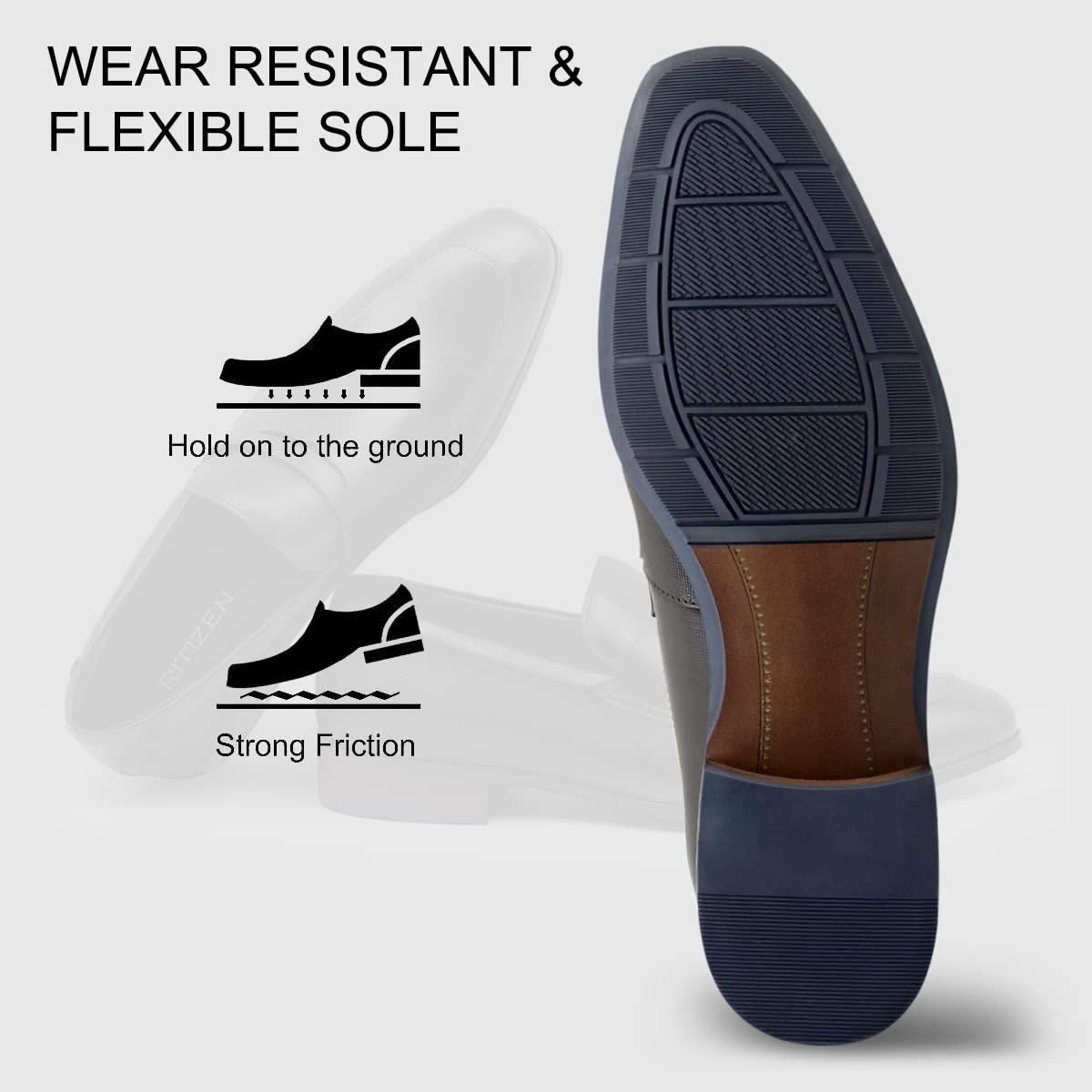 Men's Slip on Oxford Dress Shoes Classic Handmade Calfskin Manufacturing More Compact, Choose The Right Size to Modify The Foot Shape