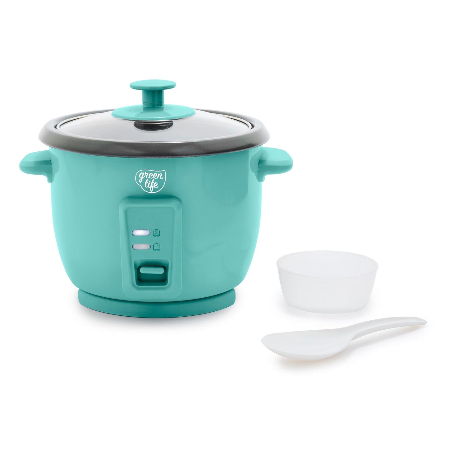 GreenLife Rice Cooker with Removable PFAS-Free Ceramic Nonstick Pot, 3-Cups Uncooked/6-Cups Cooked, Grains & Oatmeal Multicooker, Compact One-Switch Design, Auto Keep Warm, Easy Clean, Cream
