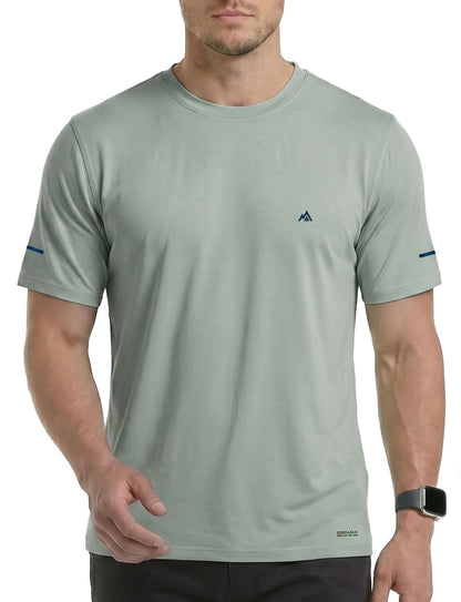 Cooling Bamboo Viscose T-Shirt for Men, Moisture Wicking Lightweight Quick Dry Workout Tee for Hot Weather