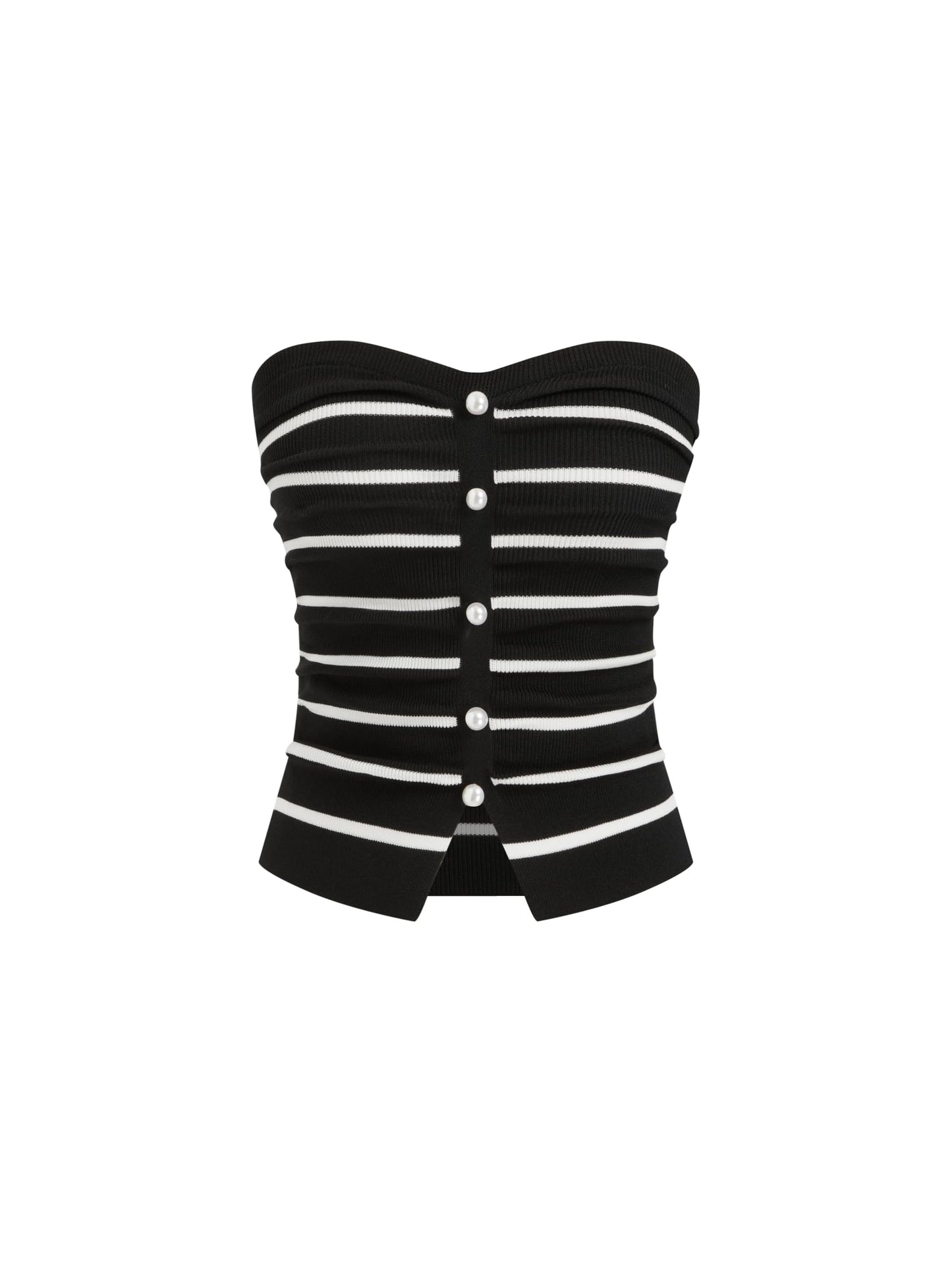 CIDER Faux Pearl Tube Tops for Women Crop Knit Split Hem Ruched Going Out Tops Cute Summer Outfits Y2K