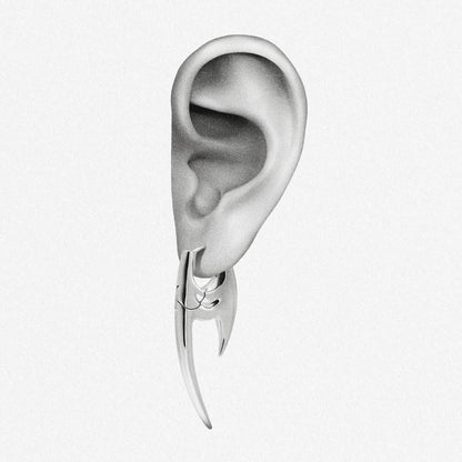 PUNKYOUTH Sharp Line Fluid Curve Earrings 18G 1mm Piercing Jewelry Edgy Minimalist Modern Claw Spike Huggie Hoop Dangle Drop For Women Men Polished Statement Everyday Wear Fashion Accessories