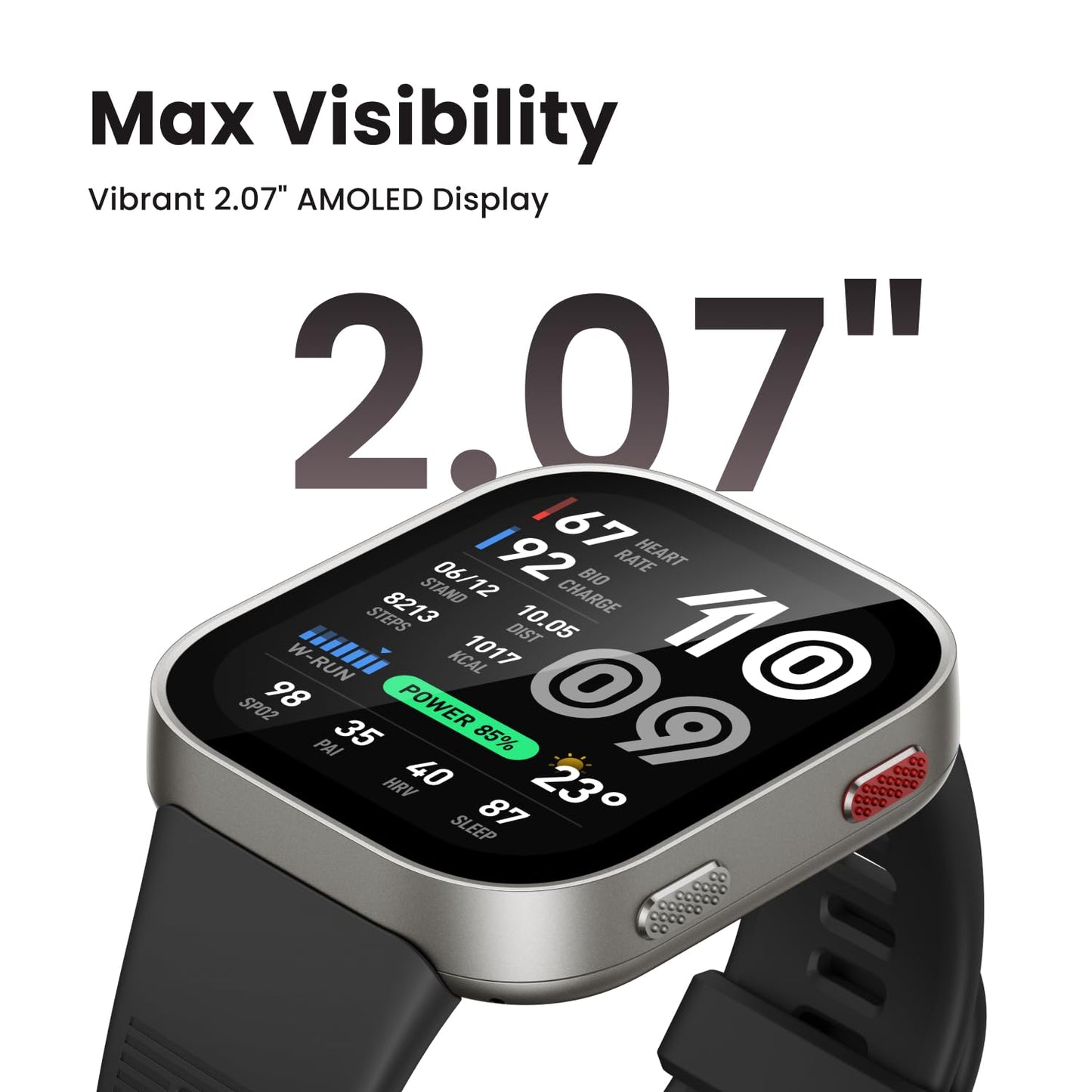 Amazfit Bip 6 Smart Watch 46mm, 14 Day Battery, 1.97" AMOLED Display, GPS & Free Maps, AI, Bluetooth Call & Text, Health, Fitness & Sleep Tracker, 140+ Workout Modes, 5 ATM Water-Resistance, Black