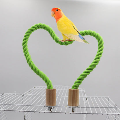 2 Pack Bird Hemp Rope Perch Swing, Bird Cage Stand Pole Accessories, Paw Grinding Standing Climbing Perch for Parrot, Parakeet, Budgies, Lovebirds(23.62"/60 cm)