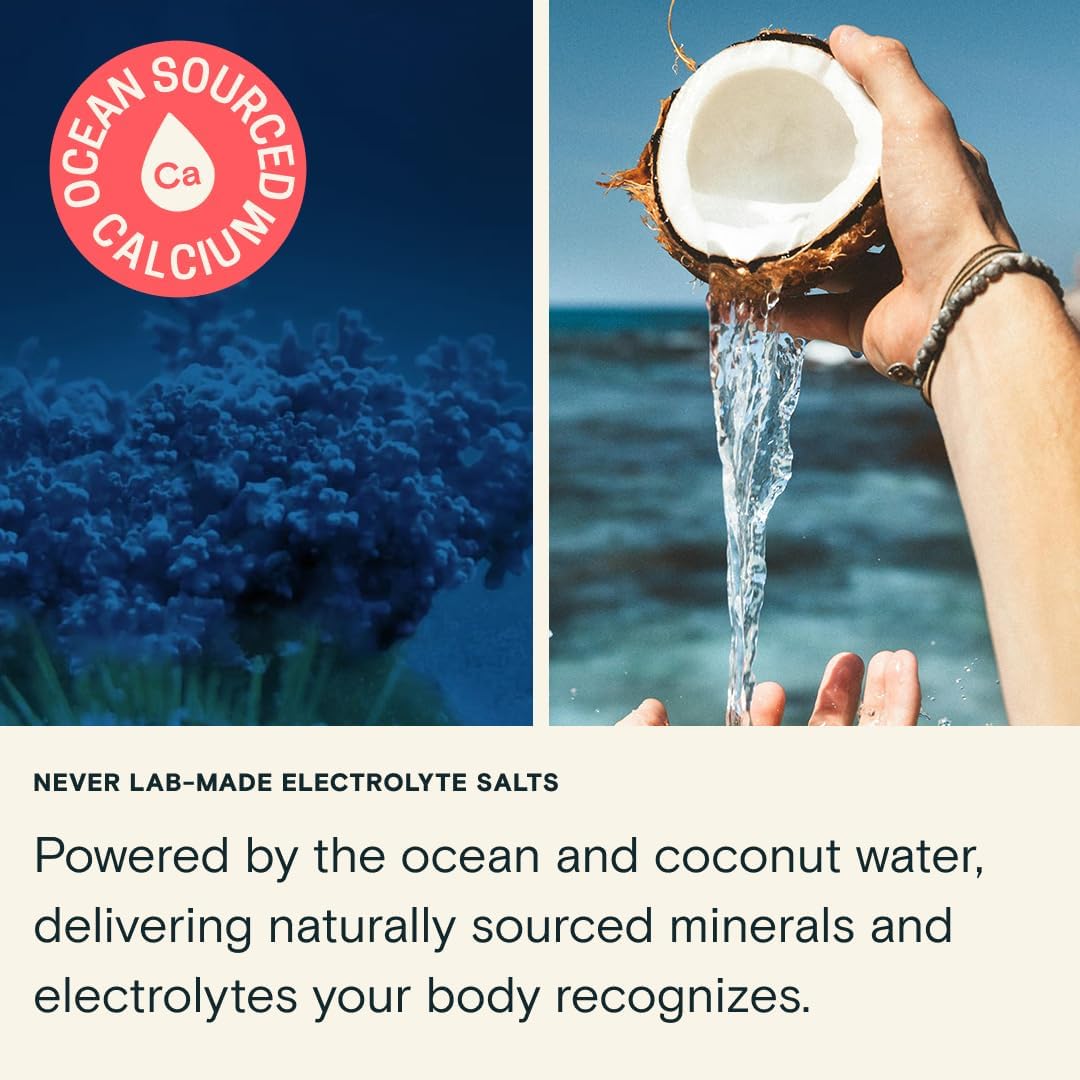 Mineral Hydration Packets – Electrolyte Powder Drink Mix with Calcium, Magnesium, Potassium – No Added Sugar, Natural Ingredients - Variety Pack (12 Packets)