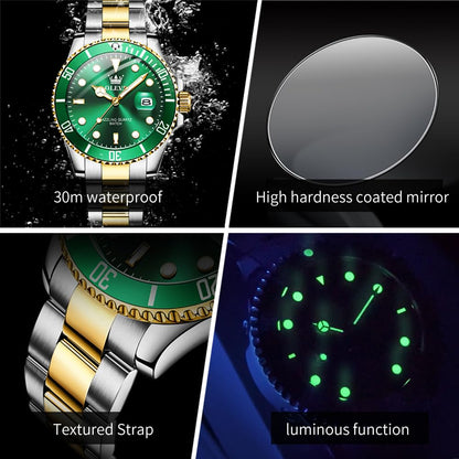 OLEVS Luxury Watches for Men Big Face Stainless Steel Business Dress Analog Quartz Watch with Day Waterproof Luminous Mens Wrist Watch