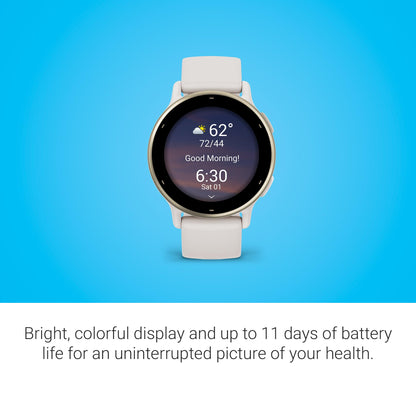 Garmin Vívoactive 5, Health and Fitness GPS Smartwatch, AMOLED Display, Up to 11 Days of Battery, Slate Aluminum Bezel with Black Case and Silicone Band | Up to 11 Days Battery, 5 Atm, Corning Gorilla Glass 3