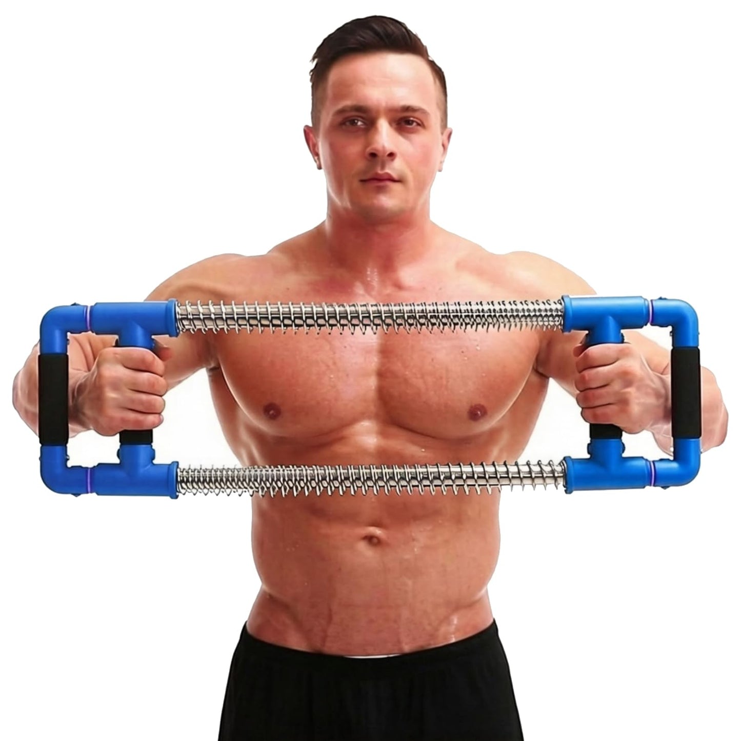 GoFitness Push Down Bar, Chest Exerciser at Home Workout Equipment | Upper Body Strength Trainer for Chest, Arm, Shoulder, Back and Abs, Home Fitness Equipment