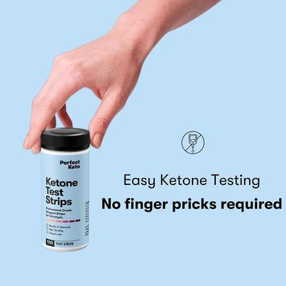 Perfect Keto Ketone Bundle — Exogenous Ketones Powder (Chocolate, 8.57 oz) + 100 ct Urine Ketone Test Strips — Keto Support & Monitoring Kit for Low Carb/Ketogenic Diets