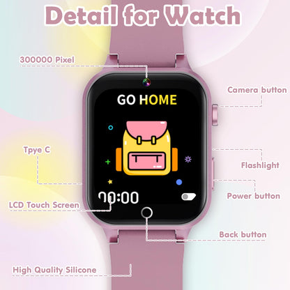 Luyiilo Smart Watch for Kids, with 26 Puzzle Games, Touch Screen, HD Camera, Alarm Clock, Toys for Ages 4-12 Years Old.Birthday Gift for Boys Girls (Blue)