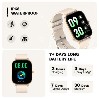 Smart Watch for Men Women SmartWatch 1.83" for iPhone Samsung Android Phone Compatible, Fitness Tracker Watch with Pedometer, Heart Rate/Sleep Monitor, Blood Oxygen, IP68 Waterproof