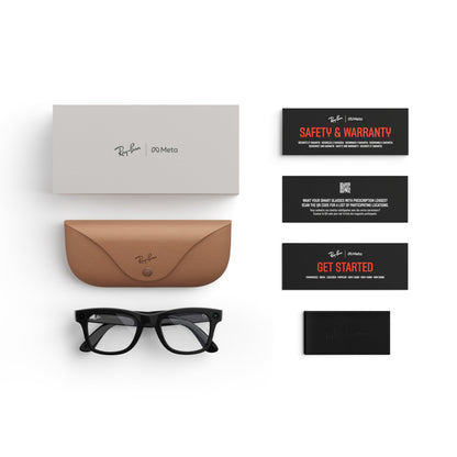 Meta Ray-Ban (Gen 1), Wayfarer Large, Matte Black | Smart AI Glasses for Men, Women — 12 MP Ultra-Wide Camera, Audio, Video Recording, Bluetooth — Polarized Gradient Graphite Lenses — Sunglasses