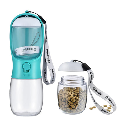 Cibaabo Dog Water Bottle with Food Container, Travel Puppy Water Bowl, Portable Pet Dispenser, Dog Gift Stuff Accessories Items, Puppy Essentials Necessities for Yorkie Cat Walking and Hiking