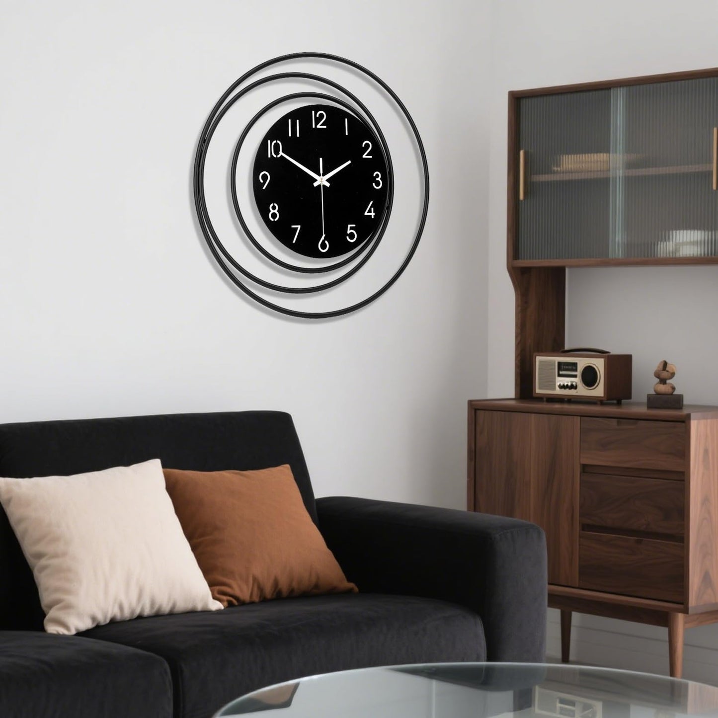 Dankeit Decorative Wall Clock,Silent Non-Ticking Quality Quartz Movement Battery Operated,Large Wall Clocks for Living Room Kitchen Home Bathroom Bedroom Wall Decor,16x16inch,White