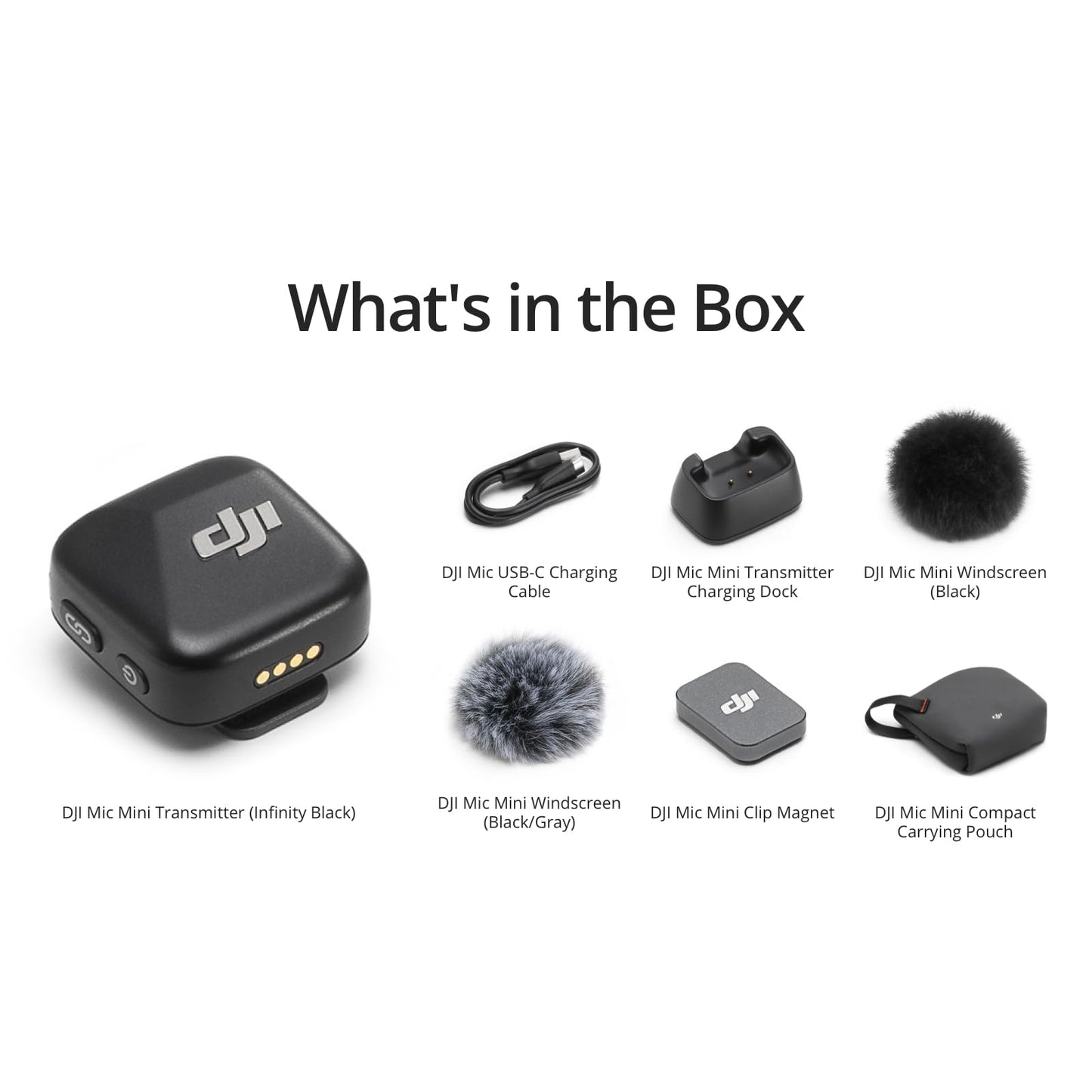 DJI Mic Mini (2 TX + 1 RX), Ultralight, Detail-Rich Audio | Noise Cancelling, Automatic Limiting, Wireless Microphone for Camera/iPhone/Android, Vlog, Streaming, 400m Transmission