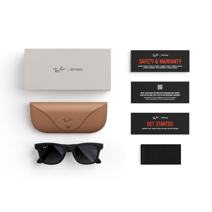Meta Ray-Ban (Gen 1), Wayfarer Large, Matte Black | Smart AI Glasses for Men, Women — 12 MP Ultra-Wide Camera, Audio, Video Recording, Bluetooth — Polarized Gradient Graphite Lenses — Sunglasses