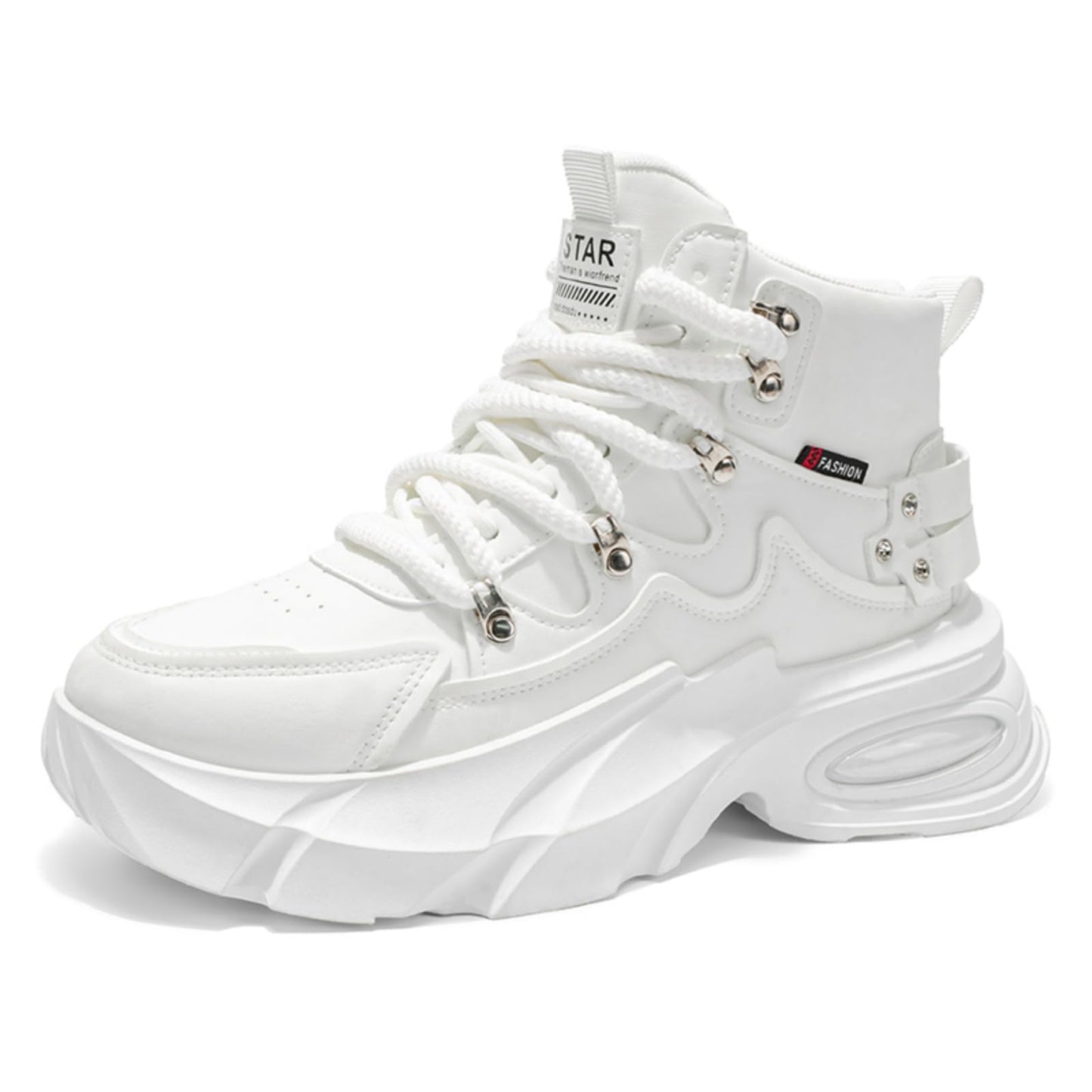 Men's Fashion Platform Sneakers —— Durable, Platform, high - top Casual Shoes, Durable Platform lace - up Casual Shoes, Suitable for Outdoor and Daily wear