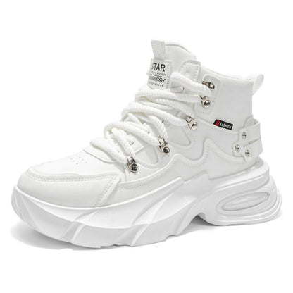Men's Fashion Platform Sneakers —— Durable, Platform, high - top Casual Shoes, Durable Platform lace - up Casual Shoes, Suitable for Outdoor and Daily wear