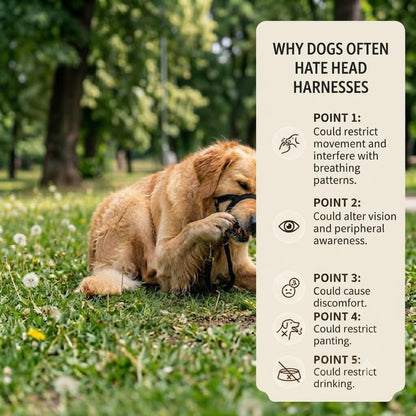 No‑Pull Dog Leash Attachment – Torso‑Loop Control for Large Dogs that Pull – Gentle Leader Alternative – Training Tool for Reactive & Lunging Dogs – Works with Any Collar