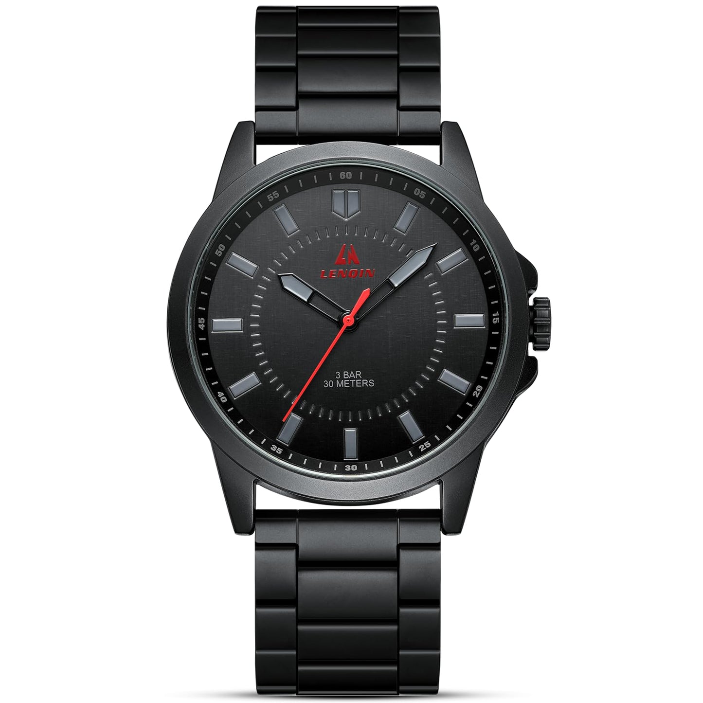 LN LENQIN Mens Watches Waterproof Stainless Steel Watch for Men Analog Quartz Fashion Business Designer Wristwatch