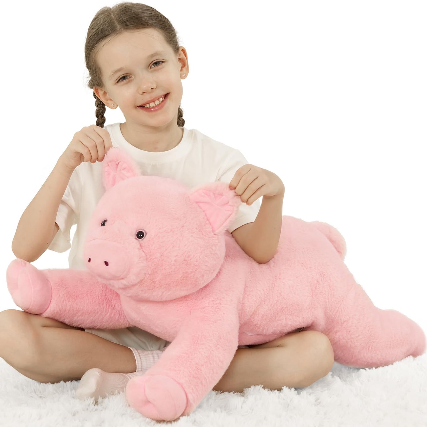 MaoGoLan 47" Giant Axolotl Stuffed Animal,Ultra Soft Salamander Kids Body Pillow Plush,4 Feet Jumbo Throw Pillow Plushie for Axolotl Lover,Home Decor,Gifts