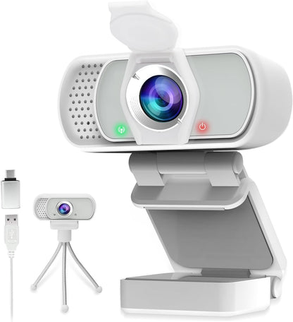 Webcam HD 1080p ,Live Streaming HD Camera with Stereo Microphone, PC Desktop or Laptop USB Webcam with 110 Degree View Angle, for Switch 2,Video Calling, Recording, Conferencing, Streaming, Gaming