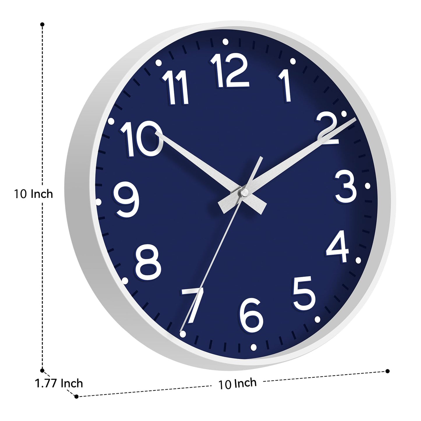Roymnie Wall Clock Green, Silent Wall Clocks Battery Operated 8 Inch-Modern Non Ticking Analog Clock Decorative for Kitchen Office Bathroom Bedroom(Gold)