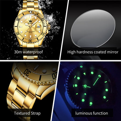 OLEVS Luxury Watches for Men Big Face Stainless Steel Business Dress Analog Quartz Watch with Day Waterproof Luminous Mens Wrist Watch