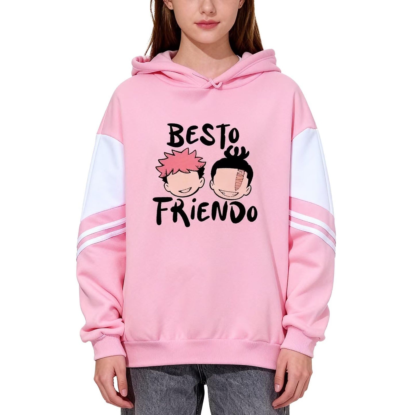 ACEFAST INC Itadori Yuji Best Friend Anime Hoodies Unisex Harajuku Graphic Hoodies Jjk Merch Anime Pullover Sweatshirt