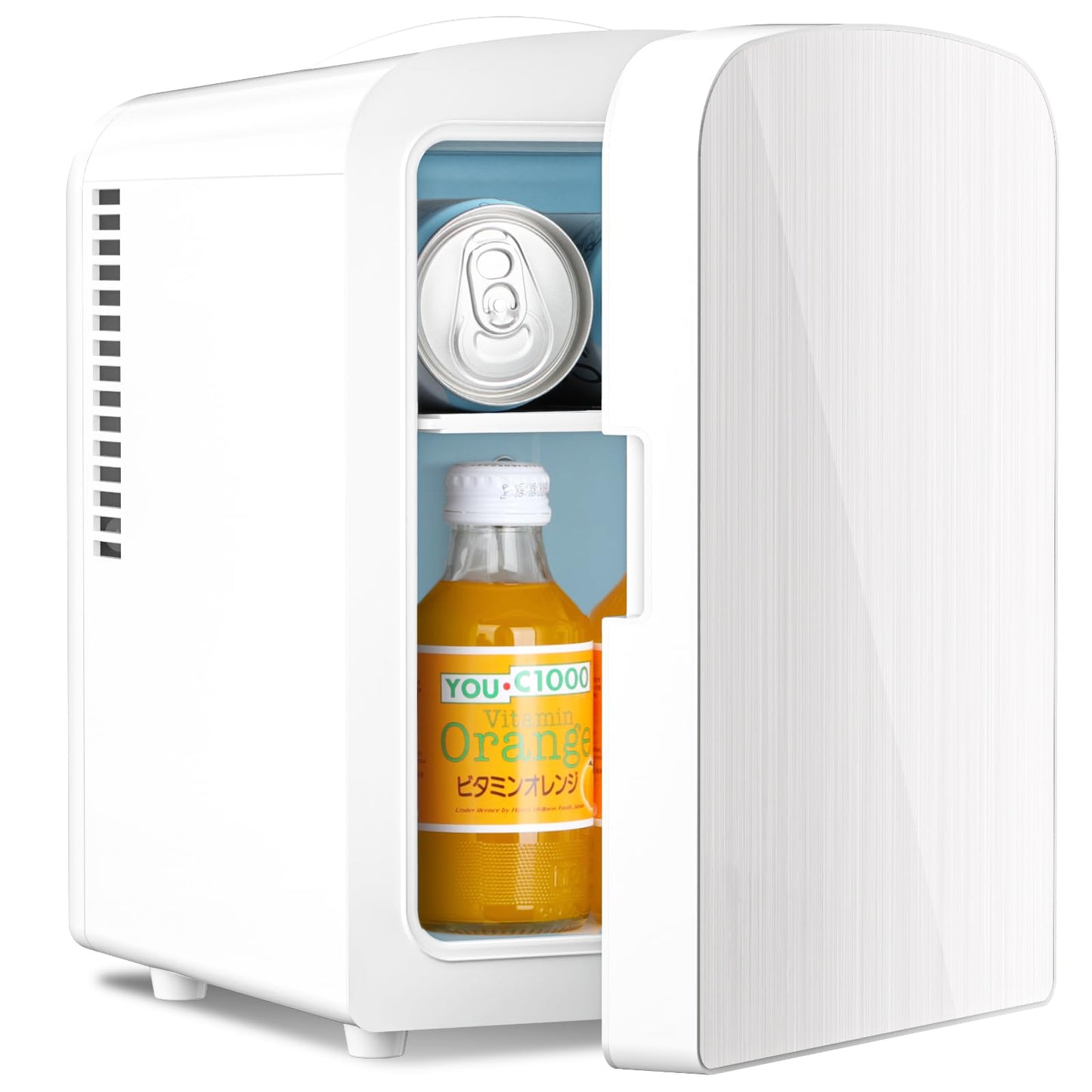 Antarctic Star Compact Refrigerator, Portable Mini Fridge, Skin Care 4L Capacity/6 Cans, for Bedroom, Car, Office & Dorm, Small Cooler for Cosmetics, Beverage and Food, Black