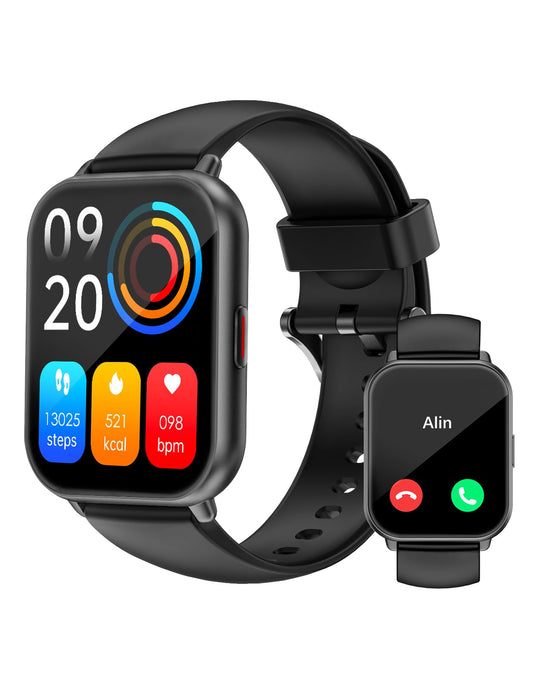 RUIMEN Smart Watches for Women Men (Answer/Make Calls, 2 Bands Included), 1.8" Smartwatch for iOS/Android Phones, Fitness Tracker Heart Rate/Sleep Monitor Digital Watch Waterproof Milky White