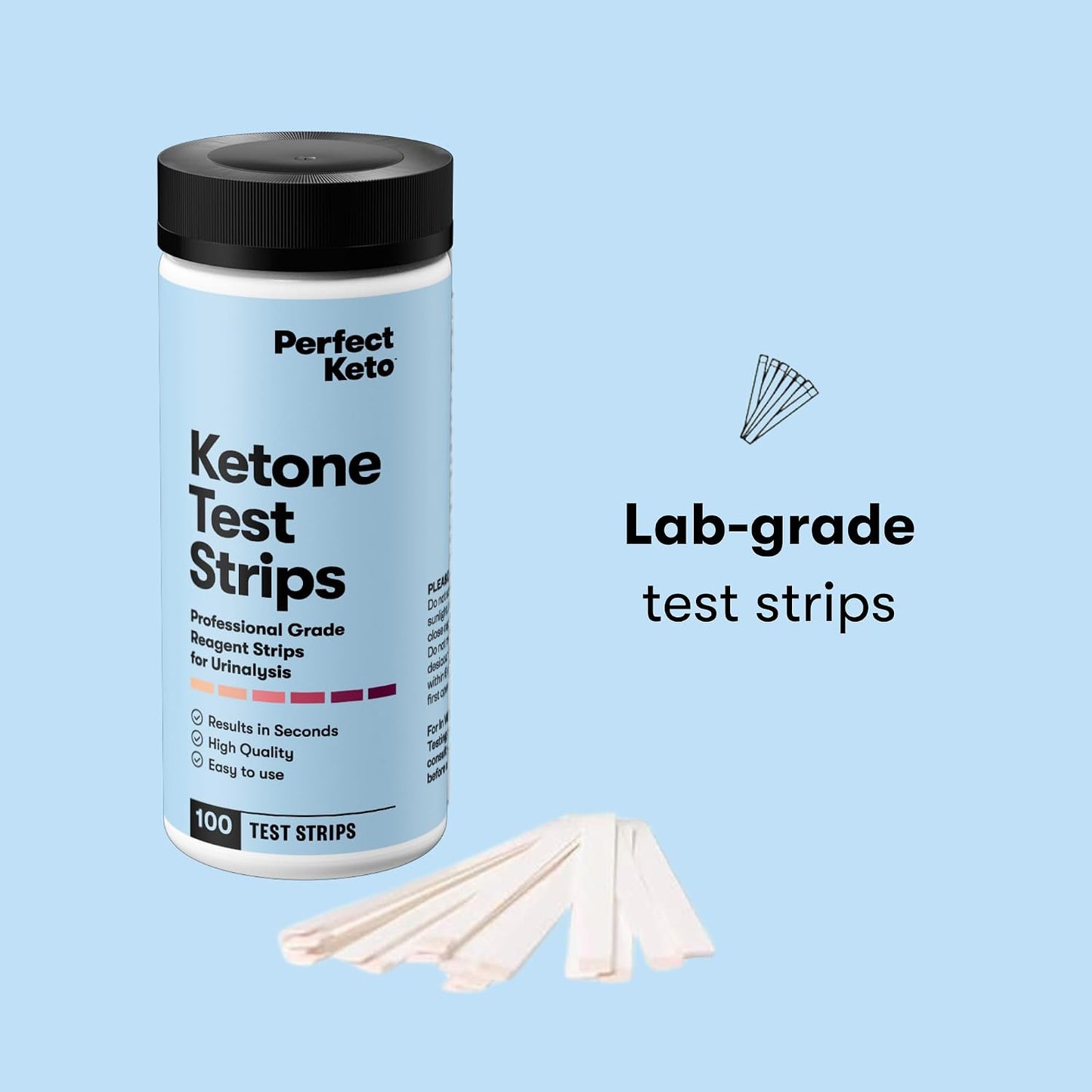 Perfect Keto Ketone Bundle — Exogenous Ketones Powder (Chocolate, 8.57 oz) + 100 ct Urine Ketone Test Strips — Keto Support & Monitoring Kit for Low Carb/Ketogenic Diets