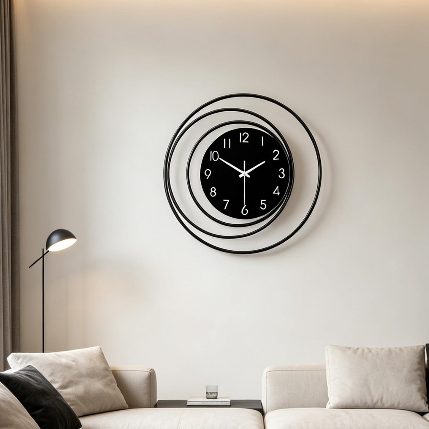Dankeit Decorative Wall Clock,Silent Non-Ticking Quality Quartz Movement Battery Operated,Large Wall Clocks for Living Room Kitchen Home Bathroom Bedroom Wall Decor,16x16inch,White