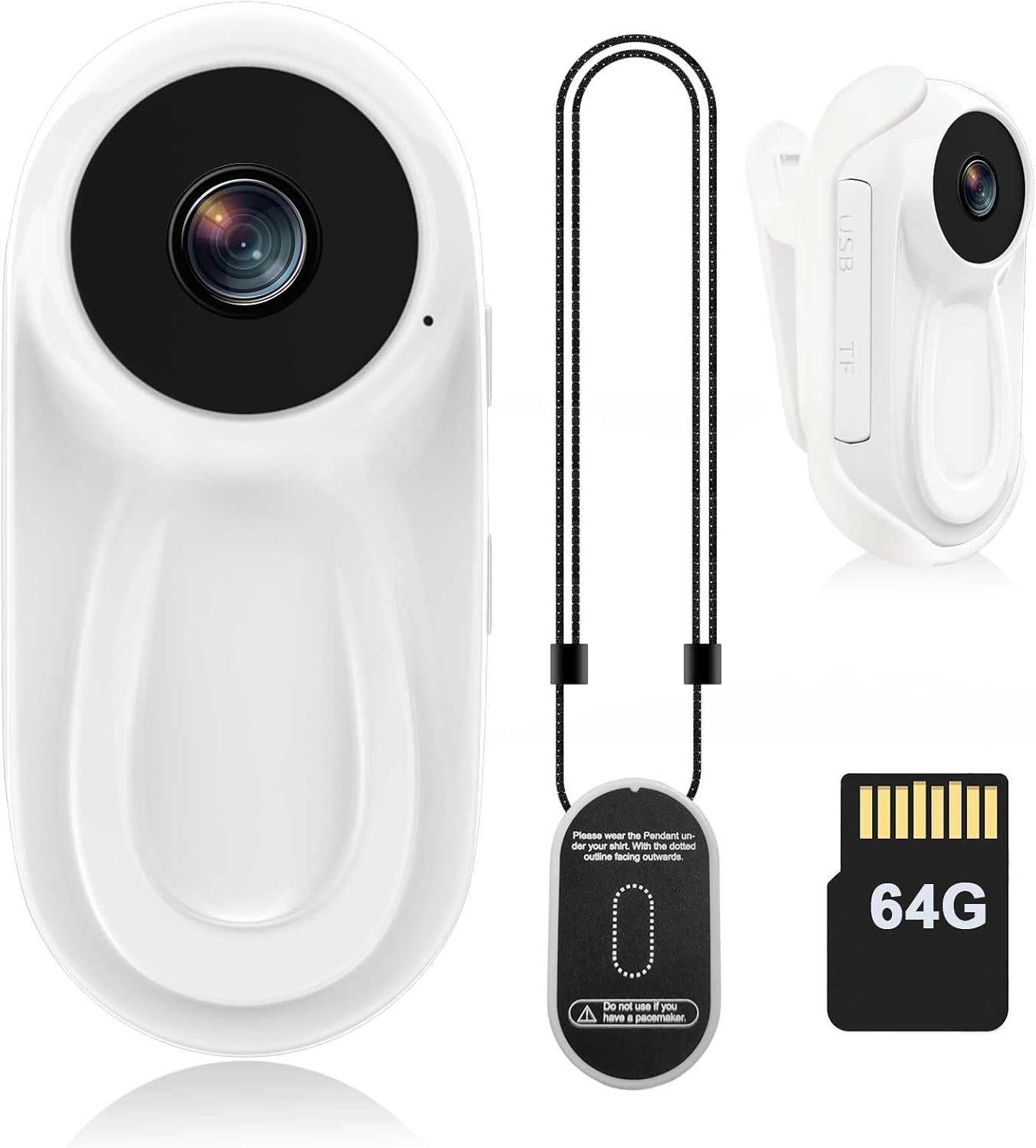 DJDAI Mini Body Camera 1080P Thumb Action Cameras Wearable Body Cam Built-in 64GB Card Hands Free Small Video Recorder Portable POV Camcorder with Magnetic Clip, Helmet Mount for Cycling, Travel, Pet