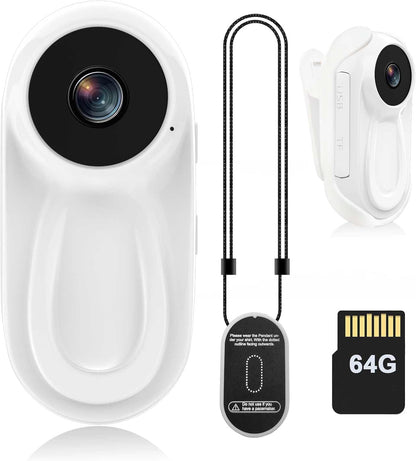 DJDAI Mini Body Camera 1080P Thumb Action Cameras Wearable Body Cam Built-in 64GB Card Hands Free Small Video Recorder Portable POV Camcorder with Magnetic Clip, Helmet Mount for Cycling, Travel, Pet