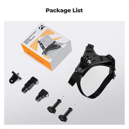 K&F CONCEPT Action Camera Motorcycle Dirt Bike Helmet Chin Strap Mount | Helmet Holder Mounting Attachment Compatible With GoPro Hero 13/12/11/10/9/8/DJI Osmo Action 5Pro/6/4/3/Insta360 X5/X4, TW05