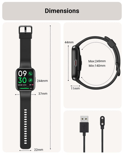 Tensky Smart Watch for Men/Women Android/iPhone/Samsung, Alexa Built-in, 1.8" Touch Screen Fitness Tracker with Answer/Make Calls, 3ATM Waterproof Heart Rate/Sleep/SpO2 Monitor, 120+ Sport Modes
